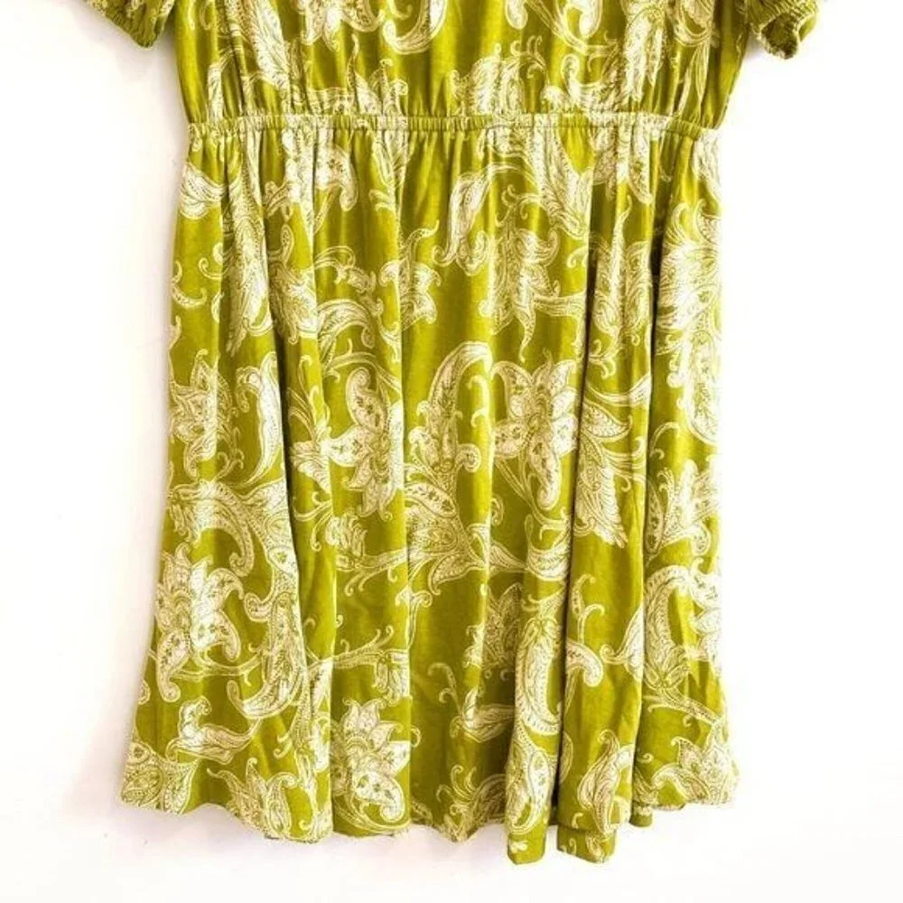 Anthropologie Mini Dress, Size M,‎ Green base, NWT